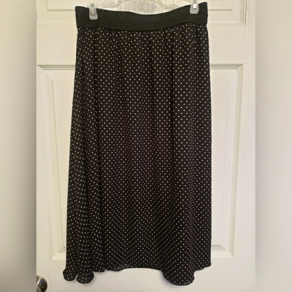 Black with White Polka Dot Lularoe Lola Skirt